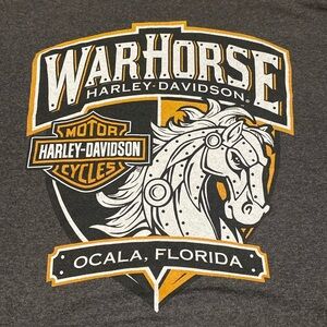 Vintage Harley-Davidson War Horse Tee in Gray and Yellow